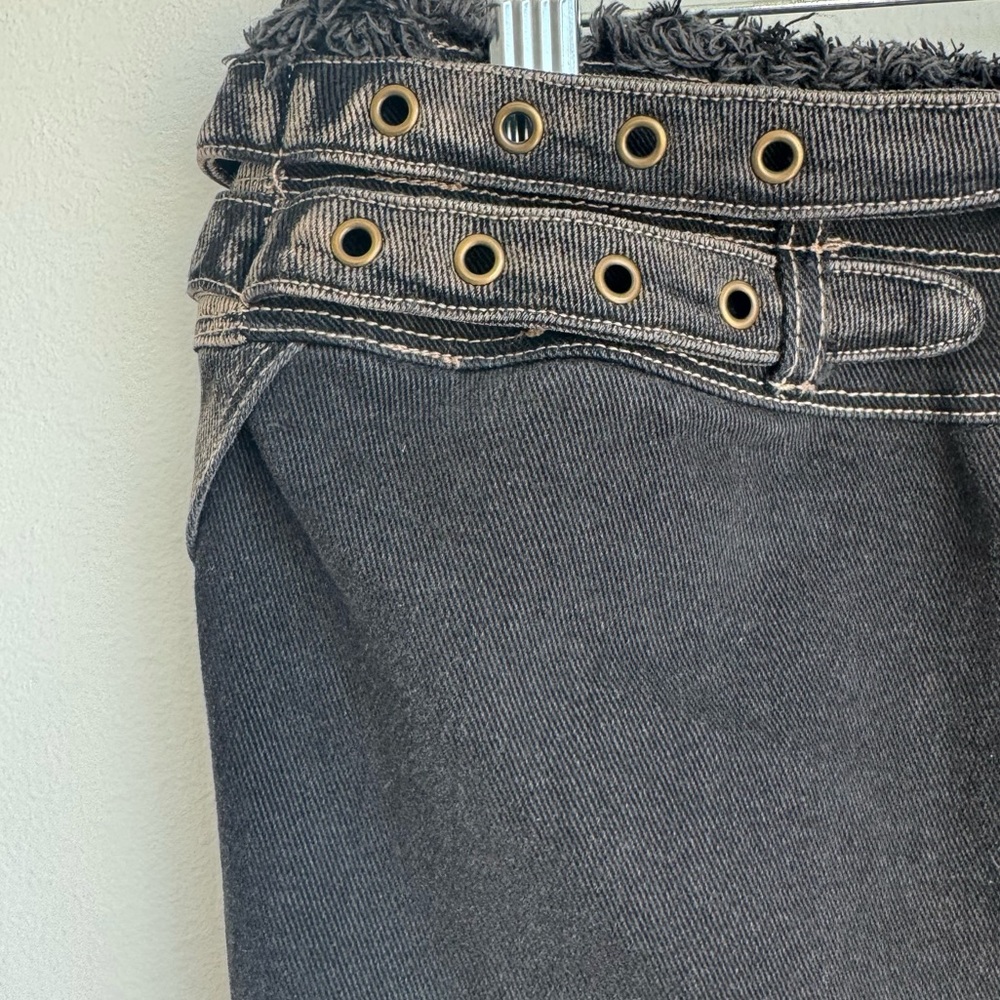 Outcast Black Wynn Denim Mini Skirt with Buckle Details and One Pocket NWT - Picture 4 of 15